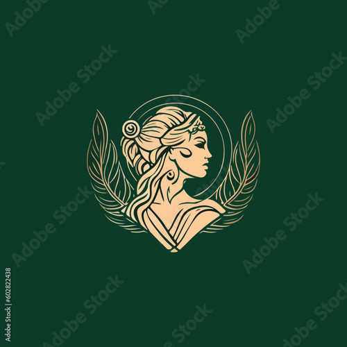 roman woman facing sideways in isolated background