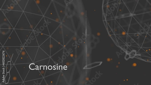 Carnosine or L-carnosine food supplement molecule. Skeletal formula. photo