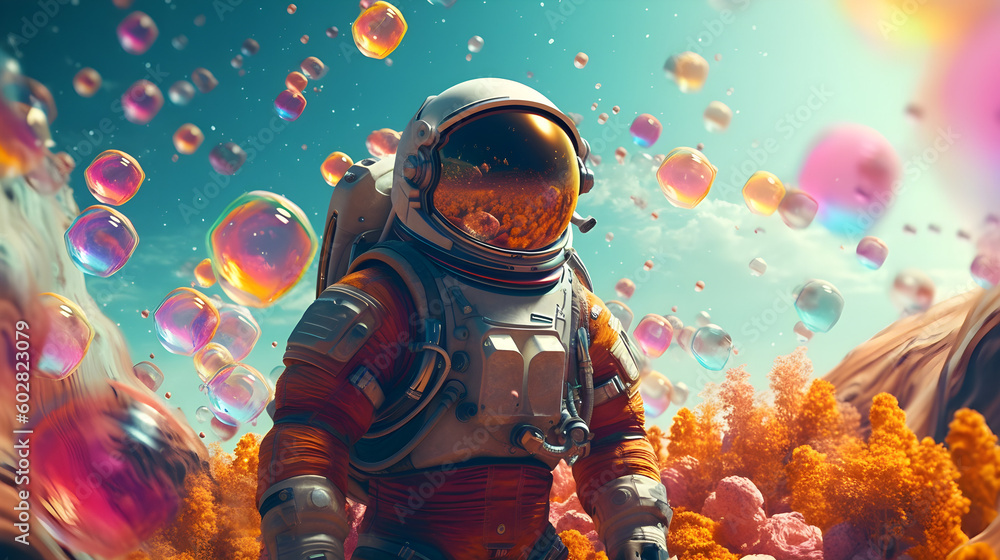 Fototapeta premium astronaut in space IA