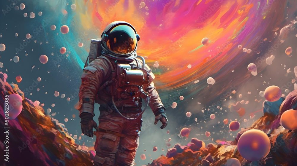 Fototapeta premium astronaut in space IA