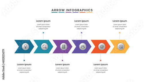 Arrows workflow infographic. Suitable for business presentation.mo