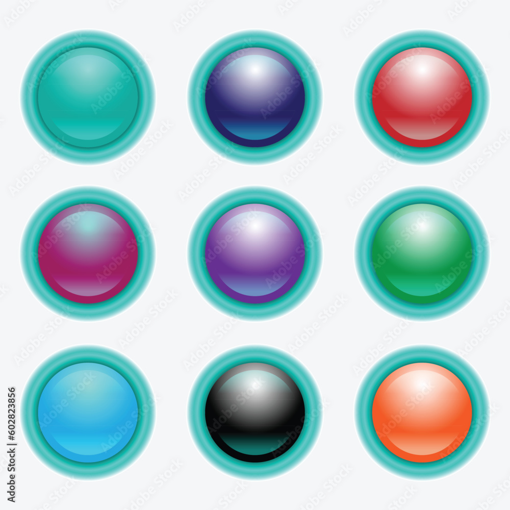 Set of vector 3d design elements, glossy icons, buttons white isolated Set of vector 3d design elements, glossy icons, buttons white isolated
