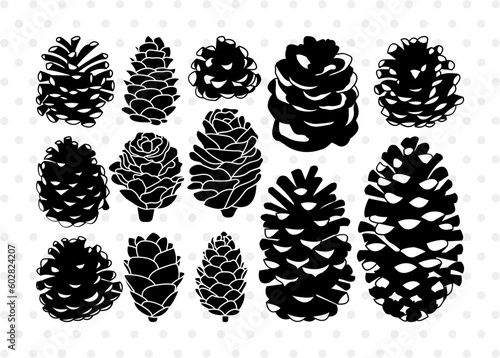 Pine Nut Silhouette, Pine Cone SVG, Nut Svg, Snacks Items Svg, Fruits Svg, Pine Nut Bundle, SB00960