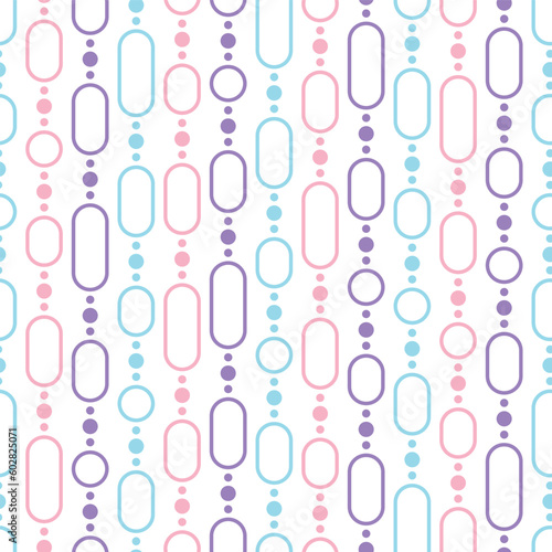 Colorful Pastel Bead Outlines Seamless Vector Repeat Pattern