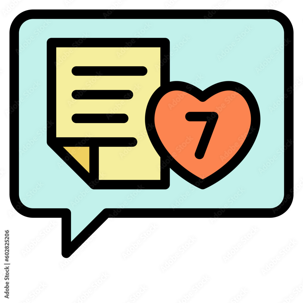 social media message black outline filled color icon