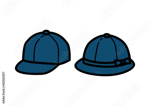 紺色の通学帽のイラスト