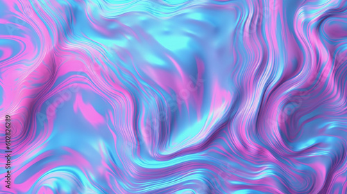 Abstract background of wavy liquid in neon colors, Generative Ai