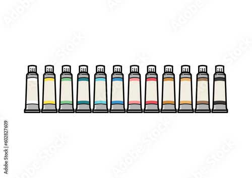 水彩絵の具のイラスト