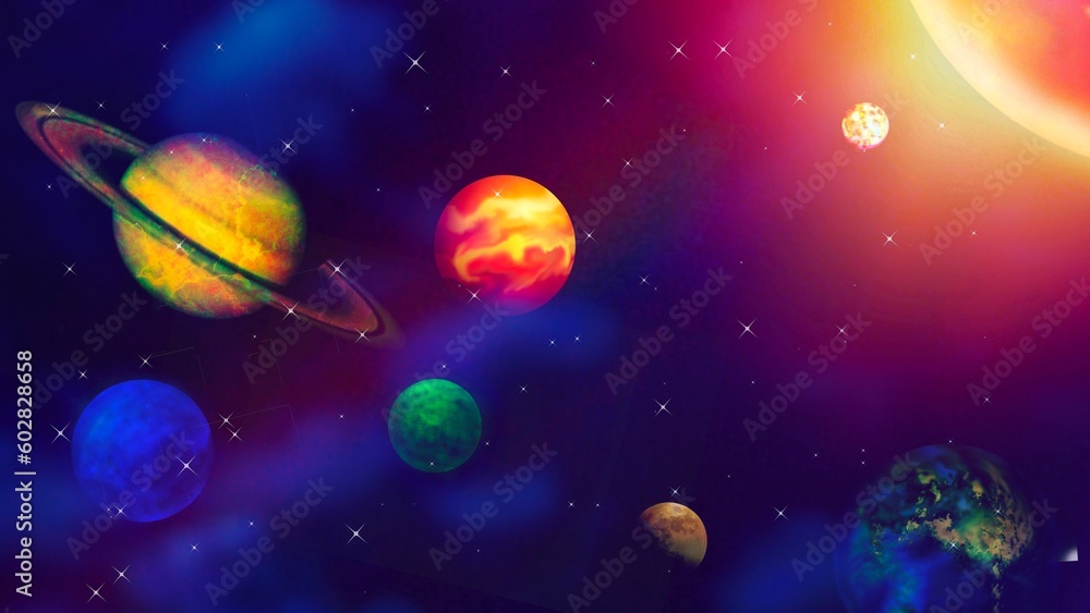 Naklejka premium planets in space