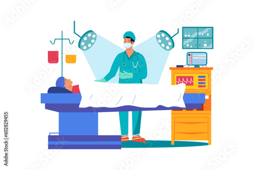 Medical professional multitasking for successful surgery.