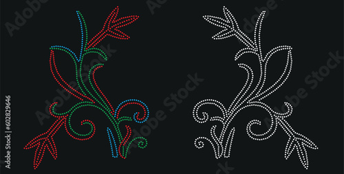 Принти на полотні Flowers Rhinestone Transfers Ideas ,full, illustration
