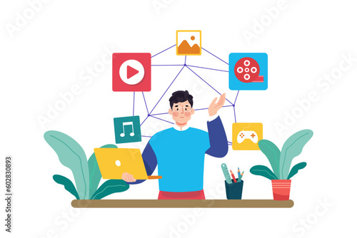 Link builder acquiring high-quality backlinks for SEO.