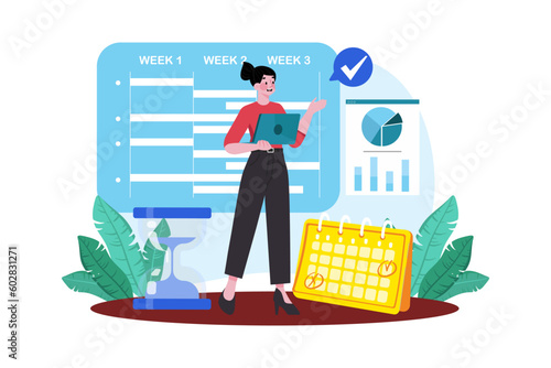 Project coordinator assigning tasks, managing timelines.