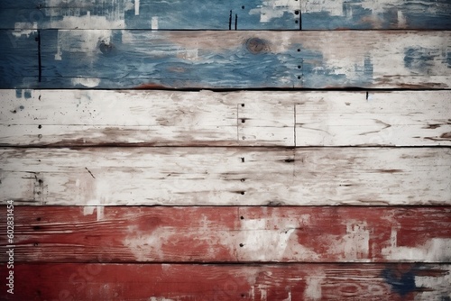 Americana rustic red white blue wood faded background wall textured photo