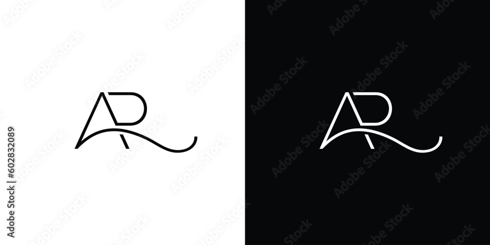 Obraz premium Modern and luxurious AR letter initial logo design