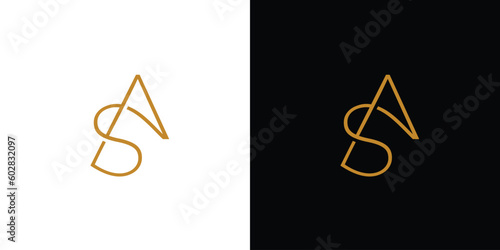 Modern and luxurious AS letter initial logo design 2