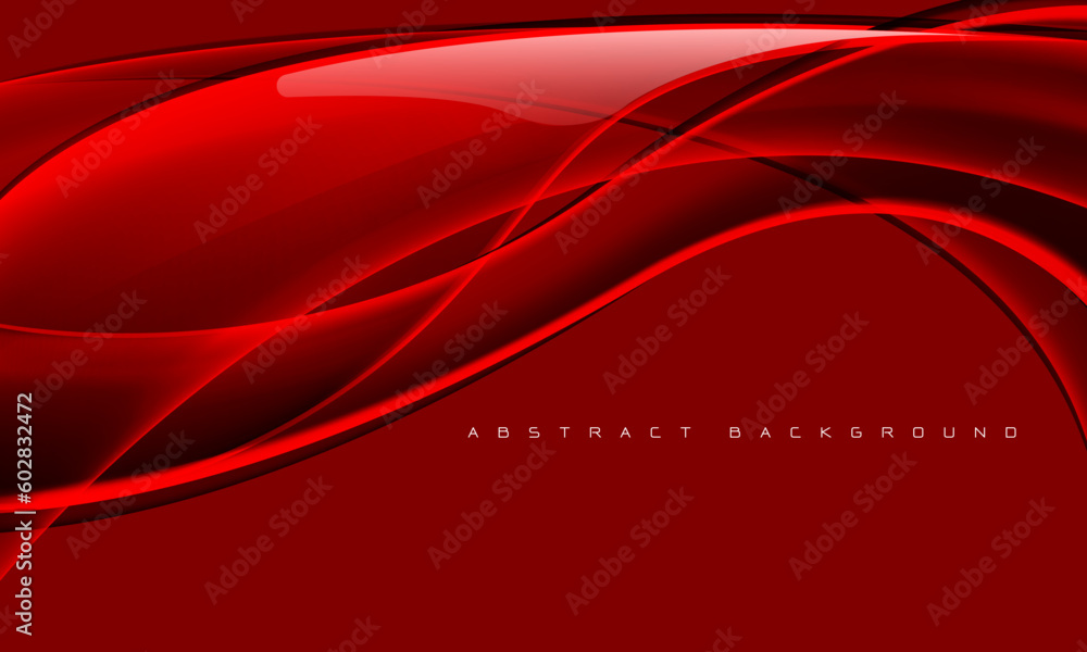 Abstract glass glossy curve wave on red design modern luxury futuristic background vector Abstract glass glossy curve wave on red design modern luxury futuristic background vector