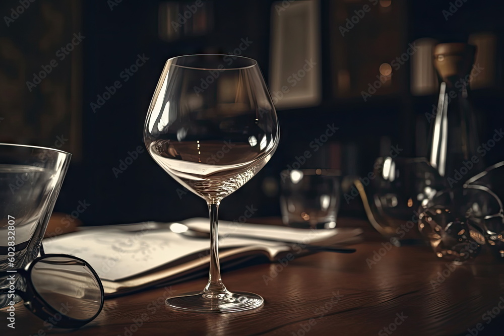wine glass on the table wine glass on the table