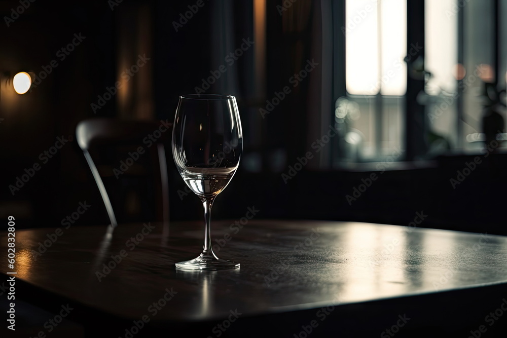wine glass on the table wine glass on the table