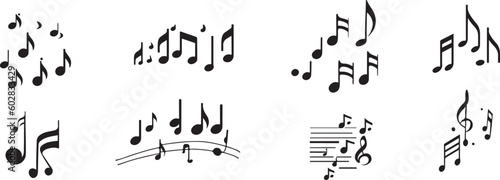 Music Notes and symphony vector silhouette