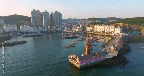 Spring seaside scenery of Binhai Road in Dalian, Liaoning province, China