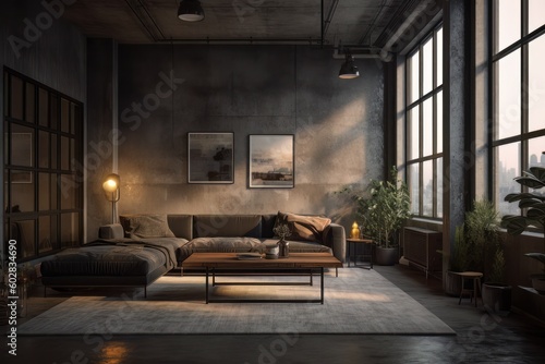 modern living room interior made with generative ai © dirgananda