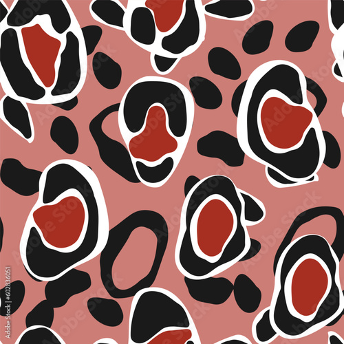 Leopard Dyed Vector Seamless Pattern. Aquarelle