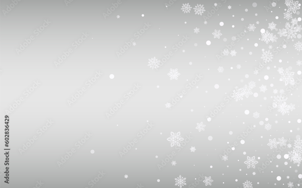 White Snowfall Vector Silver Background. Sky White Snowfall Vector Silver Background. Sky