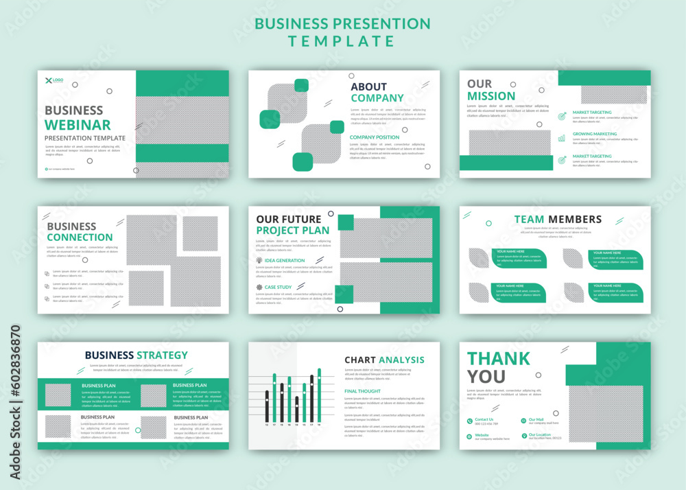 Modern digital marketing presentation templates vector with powerpoint screen mockup Modern digital marketing presentation templates vector with powerpoint screen mockup