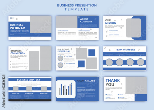 Creative digital marketing  business powerpoint editable presentation slide template design set