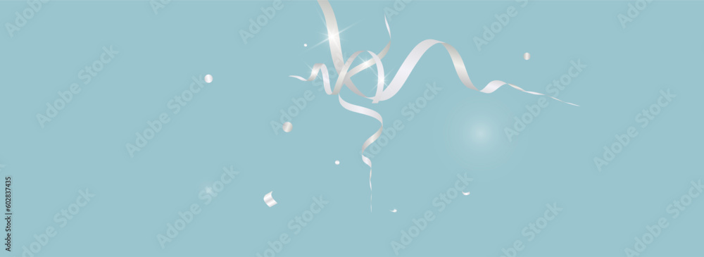 Naklejka premium Foil Confetti Isolated Vector Panoramic Blue