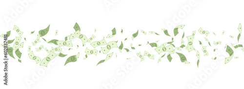 Flow Dollar Vector White Panoramic Background. photo