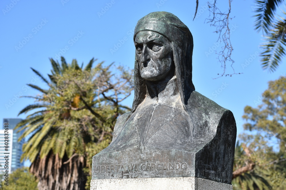 Dante Alighieri bust statue monument in Buenos Aires, Argentina Dante Alighieri bust statue monument in Buenos Aires, Argentina
