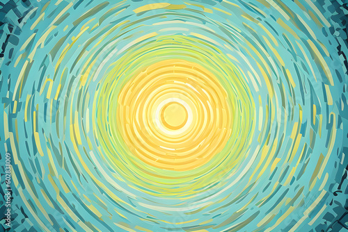 Watercolor sun abstract orange background