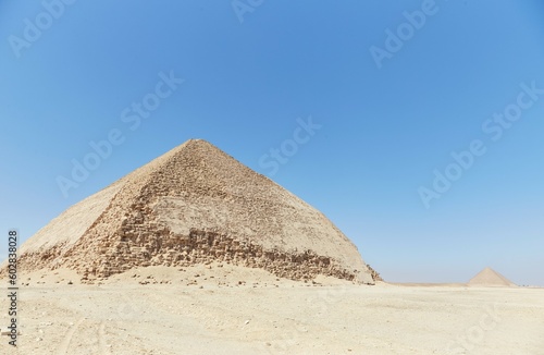 The unique Bent Pyramid of Dahshur  Egypt  built by the Pharaoh Sneferu of the Old Kingdom s 4th Dynasty