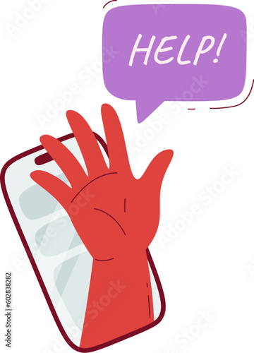 Smartphone Addiction Illustration