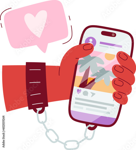 Smartphone Addiction Illustration
