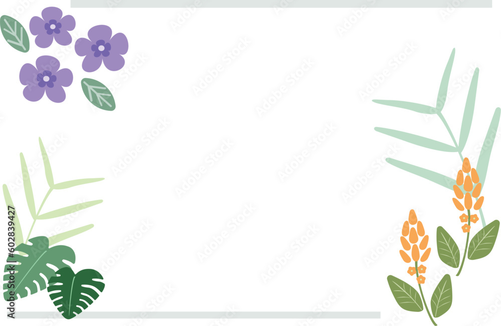 シンプルかわいい夏の花の背景イラスト