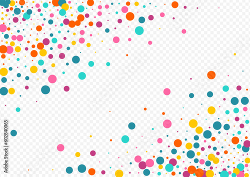 Multicolored Confetti Fun Vector Transparent