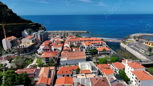 Ribeira Brava Town on the Portuguese Island of Madeira photo