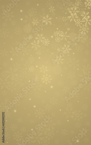 Golden Snow Vector Golden Background. Holiday