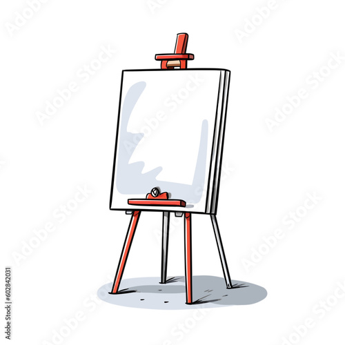 easel with blank whiteboard style 4
