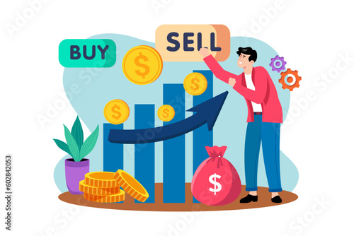 The stock market facilitates buying and selling shares