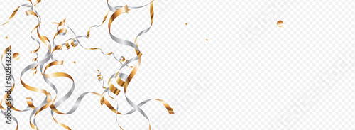 Yellow Confetti Celebration Vector Panoramic