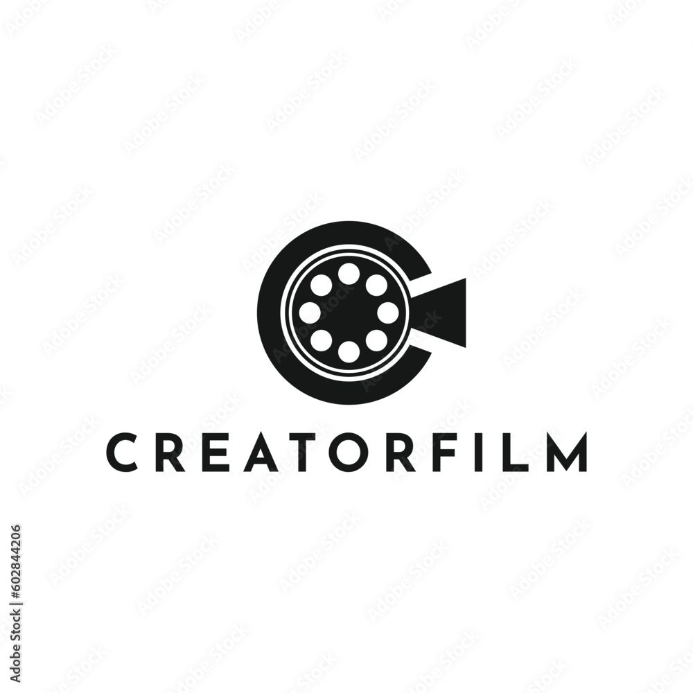 letter c creator film reel logo design idea letter c creator film reel logo design idea