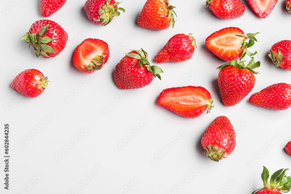 Fresh strawberries on white background Fresh strawberries on white background