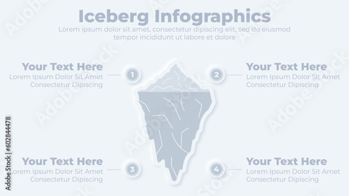  Neumorphic ice berg and mountain infographic presentation template
