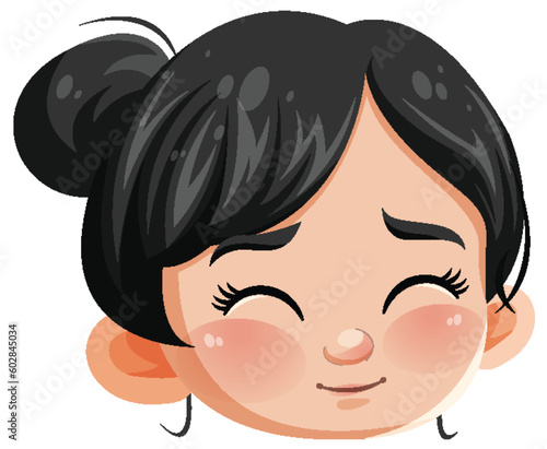 Cute Asian girl cartoon character