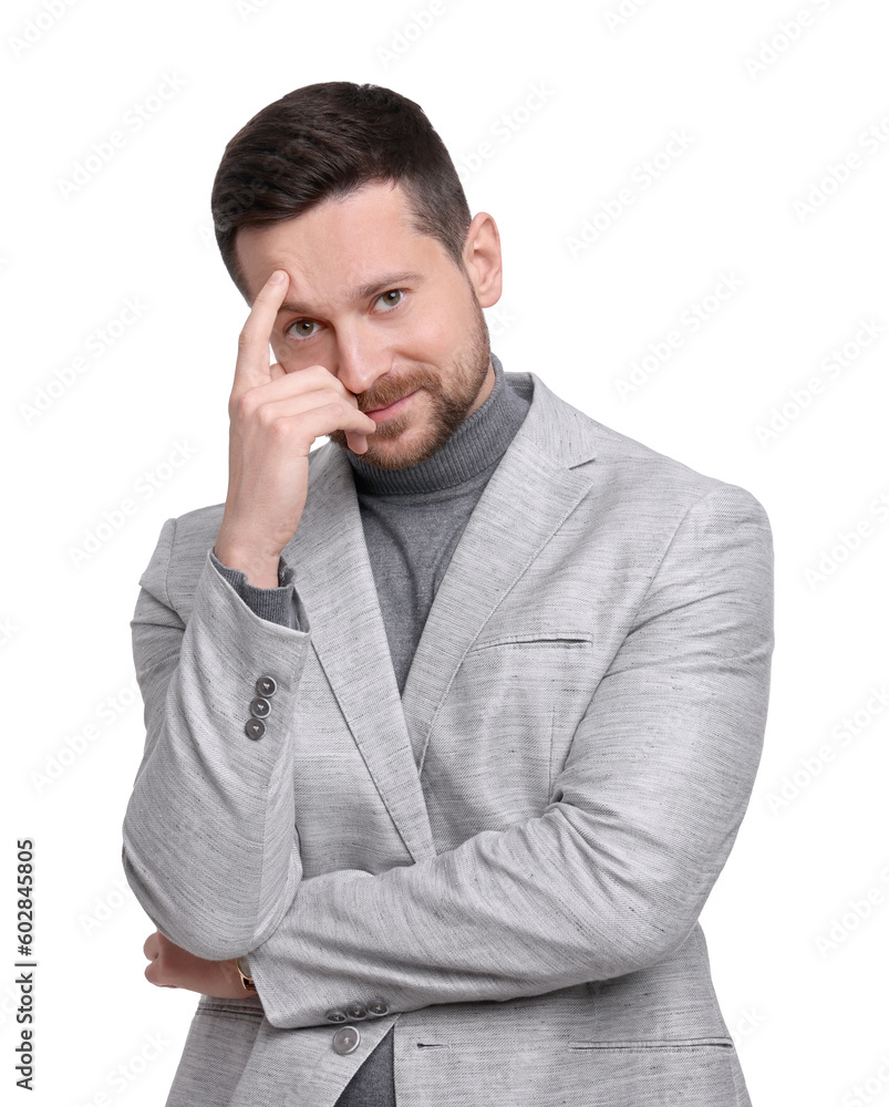 Handsome bearded businessman in suit on white background Handsome bearded businessman in suit on white background