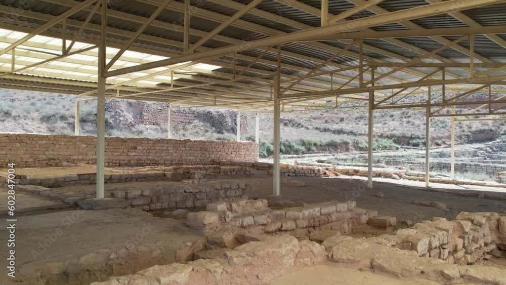 Archeology : aerial view of a roman village site in NE Spain, covered with a metal roof. Archeology : aerial view of a roman village site in NE Spain, covered with a metal roof.